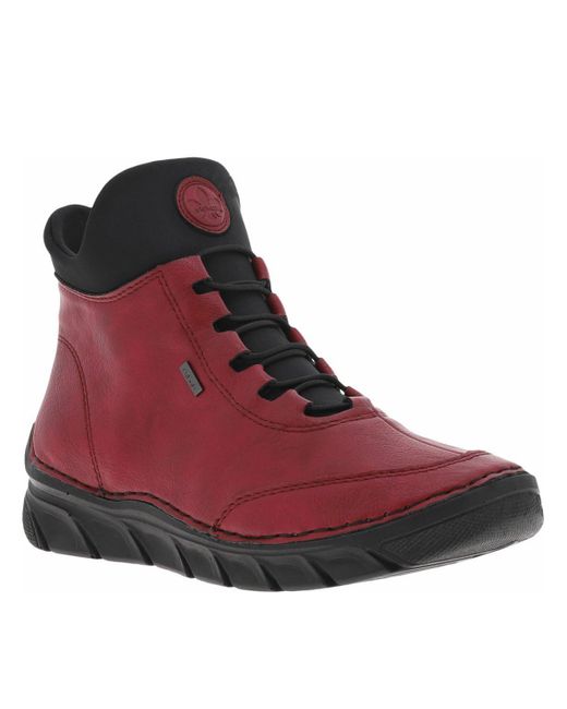 Damen Stiefel Stiefeletten Mit Flachem Absatz Rieker Stiefeletten