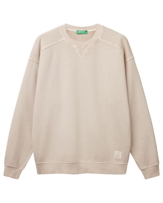 Benetton Maglia G/c M/l 3p0vu1095 Hoodie in White for Men Lyst UK