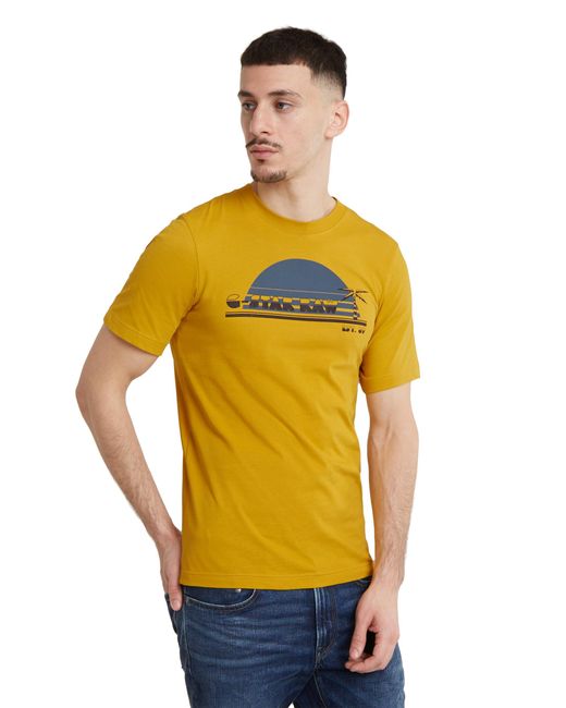 Sunrise Slim R T Camiseta G-Star RAW de hombre de color Yellow