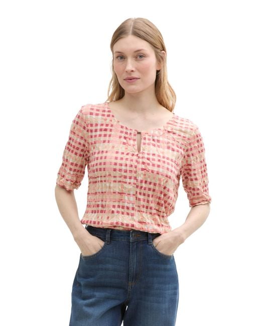 Tom Tailor Pink Basic T-Shirt aus Bio-Baumwolle