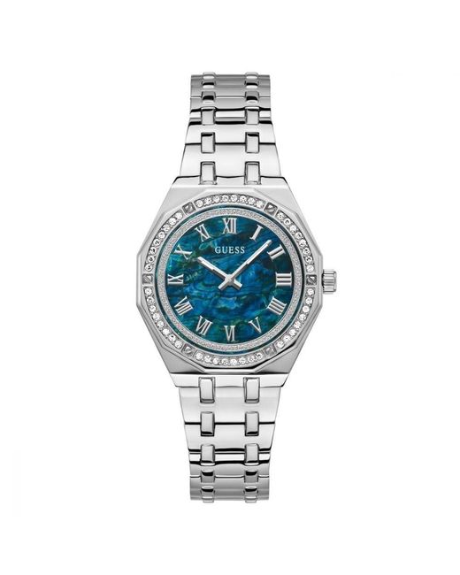 Guess Metallic Ladies Blue Analogue Watch With Blue Dial Gw0770l1