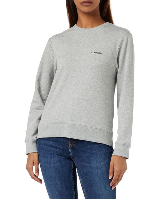 Mujeres L/S Sweatshirt Calvin Klein de color Gray