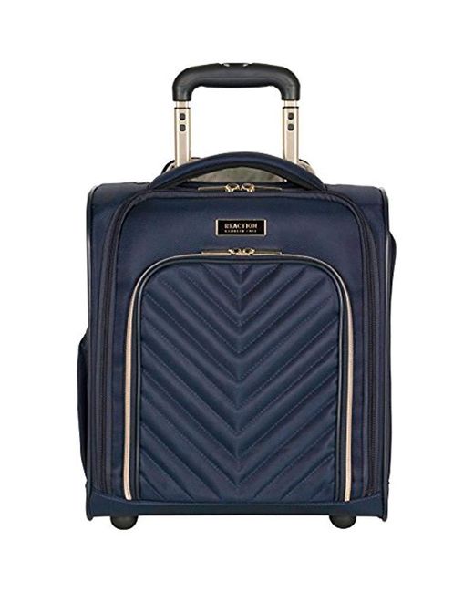 Kenneth Cole Reaction Blue Chelsea 20" Softside Chevron Quilted Expandable 4-wheel Spinner Carry-on Suitcase