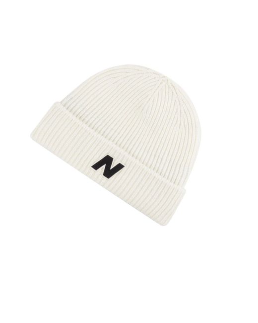 New Balance White Winter Watchmans Block N Wool Beanie All Ages One Size Fits Most