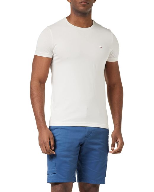Tommy Hilfiger White Stretch Slim Fit Tee S/s T-shirts for men
