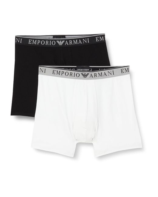 Underwear 2-Pack Endurance Mid Waist Boxer Caleçon Emporio Armani pour homme  en coloris Noir | Lyst