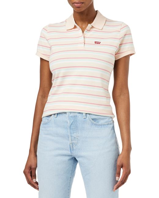 Levi's Slim Housemark Polo Hemd,Supermarket Stripe Pale Peach,M in Blue für Herren