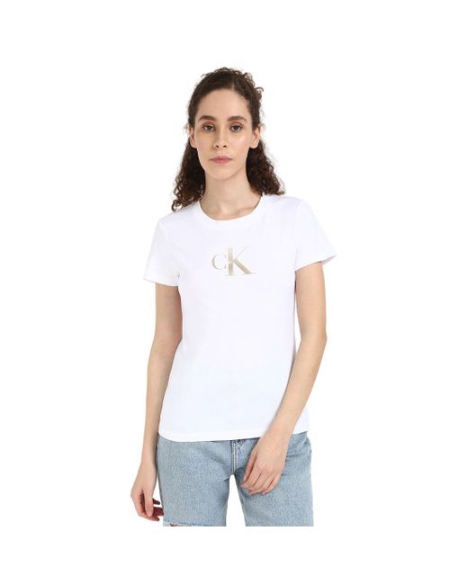 Jeans Gradient CK Slim tee Camiseta Calvin Klein de color White