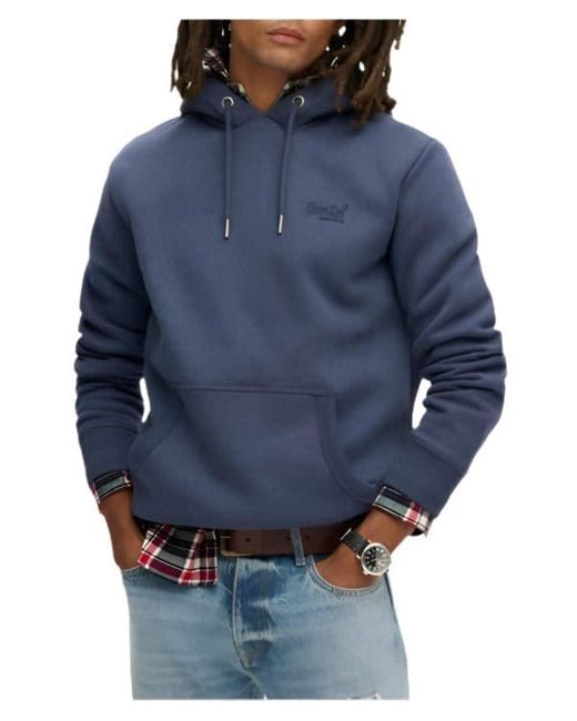 Sweat à capuche avec logo Essential pour homme Superdry pour homme en coloris Blue
