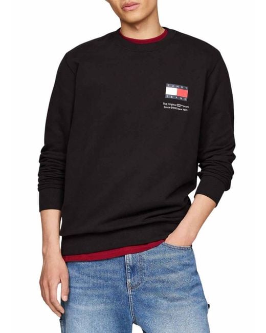 Tommy Hilfiger Sweatshirt Flag Regular Fit in Black für Herren