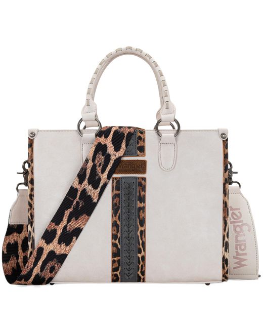 Wrangler Multicolor Tote Bag For Western Woven Shoulder Purse Leopard Print Handbags