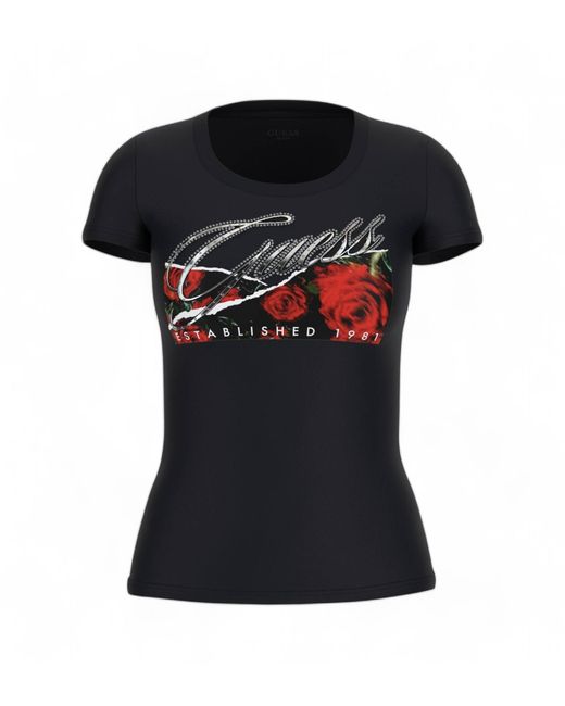 Guess T-shirt donna floreale black ES25GU47 W5RI03J1314 XXL