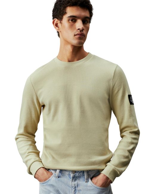 Calvin Klein Green Long-sleeve T-shirt Badge Waffle Ls Basic for men