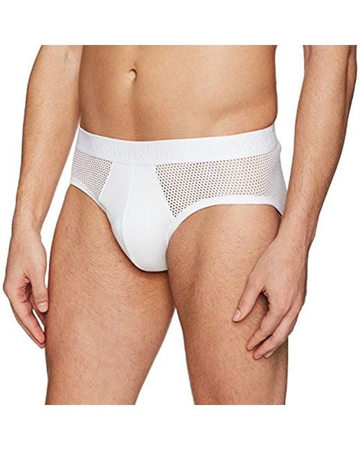 Calvin Klein White Underwear Body Mesh Briefs for men