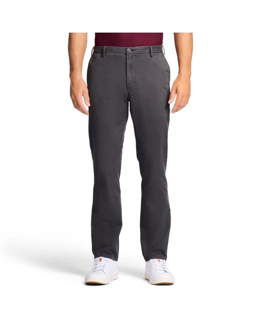 Izod Gray Saltwater Stretch Flat-front Chino Pants for men