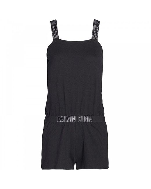 Calvin Klein Black Cotton Romper Beachwear/playsuit