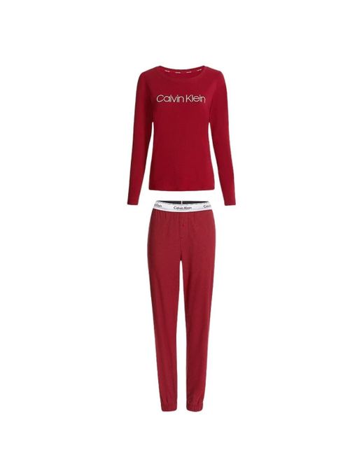 Calvin Klein Red L/S Hosenset Pyjamaset