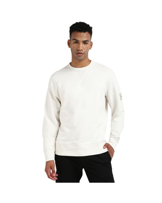 Calvin Klein Sweatshirt Badge Crew Neck ohne Kapuze in White für Herren