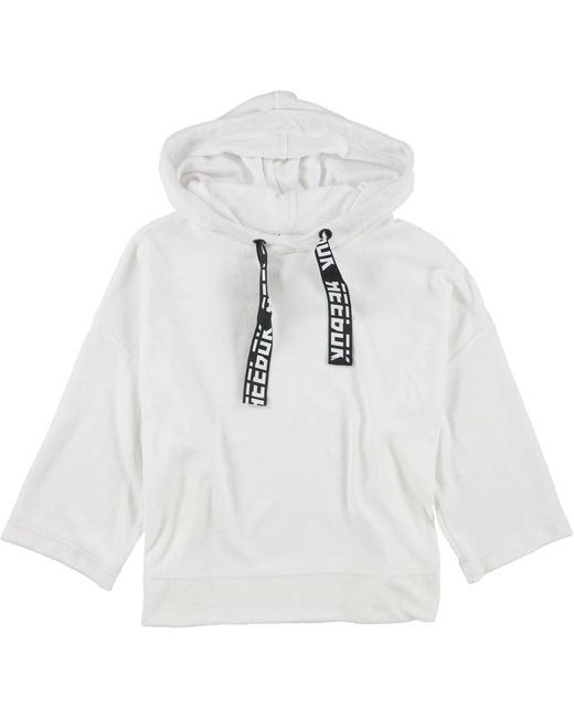 Reebok White Terry Cropped Hoodie for men