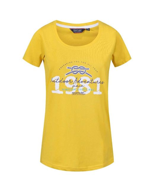 Regatta Filandra Iii Coolweave T-shirt Met Grafische Print Voor in het Yellow