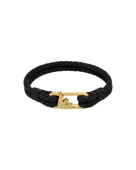 EGS3245710 Bracelet en acier inoxydable doré pour homme Emporio Armani pour homme en coloris Black