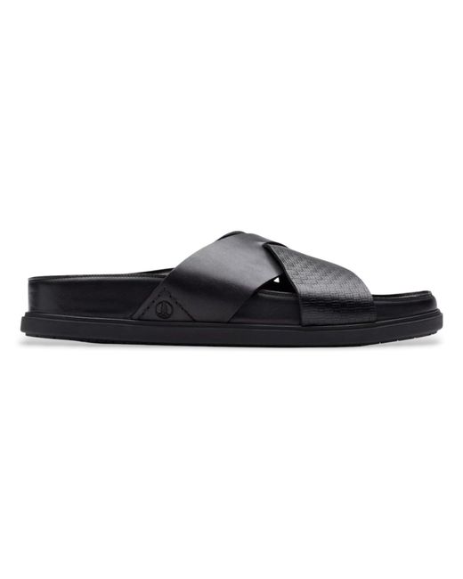 Clarks Black Torford Cross Slide Sandal for men