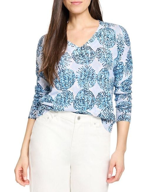 NIC+ZOE Blue Nic+zoe Sand Dollar Supersoft Sweater