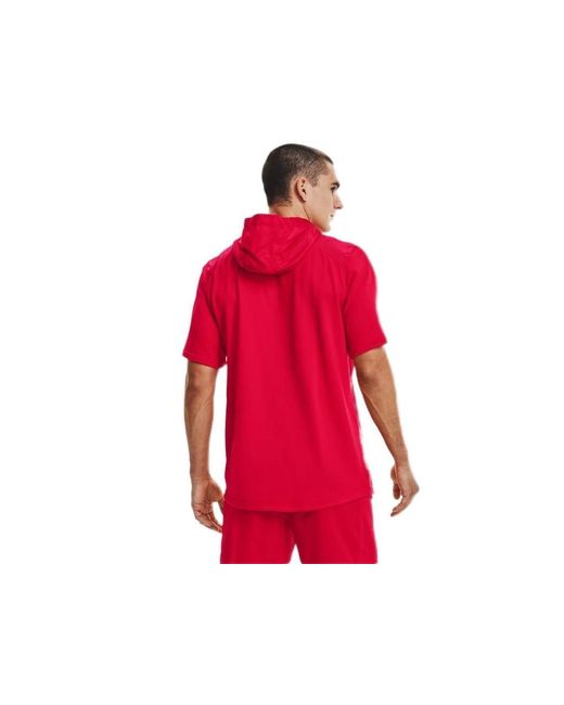 Under Armour Red S Command Short Sleeve Hoodie for men