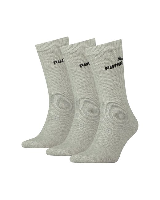PUMA Gray Sportsocken Tennissocken Crew Tennis Socken für und 3 Paar