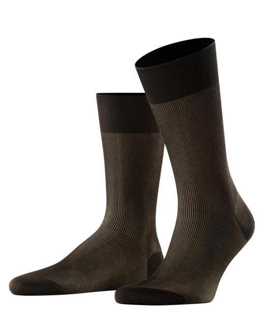 Falke Black Fine Shadow M So Cotton Patterned 1 Pair Socks for men