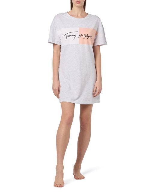 Tommy Hilfiger White Oversize Nightdress Uw0uw04969 Pyjamas