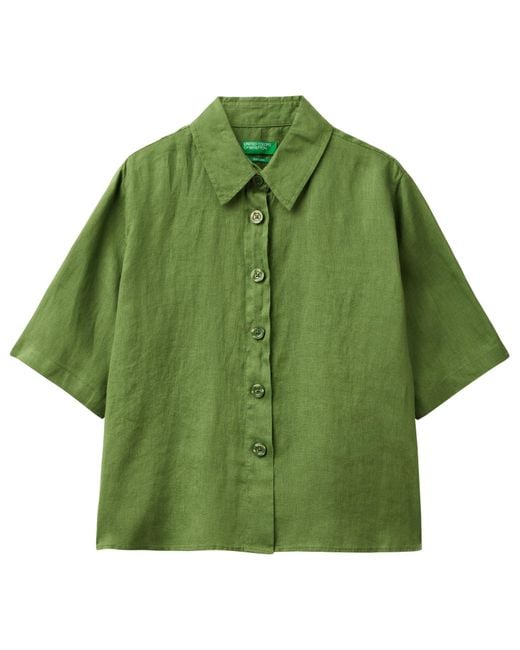 Benetton Green 5bml5qb75 Shirt