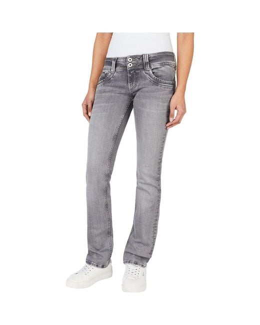 Pepe Jeans Slim Jeans Voor Mw in het Gray