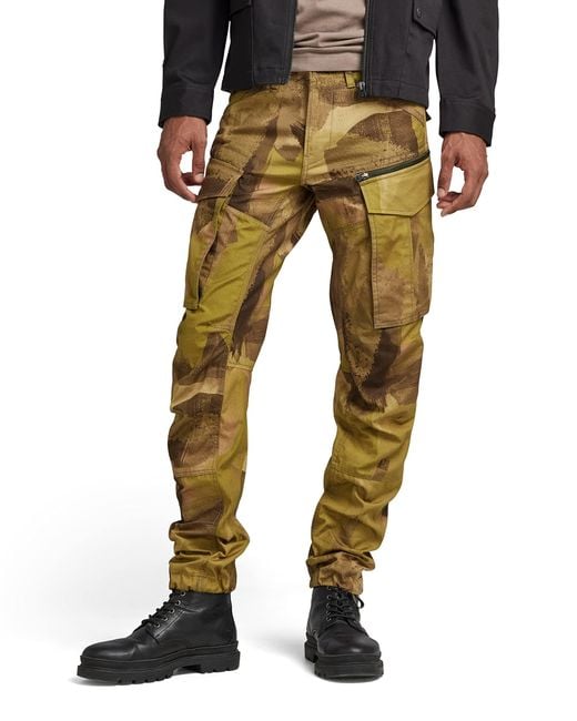 G-Star Rovic Broek Zip 3D Regular Tapered in het Yellow voor heren