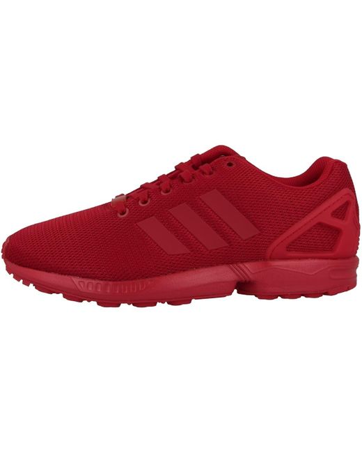 Adidas Red Erwachsene ZX Flux Low-Top Sneakers,Rot