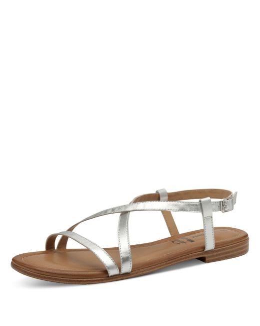 S.oliver Natural Sandalen flach aus Leder Sommer