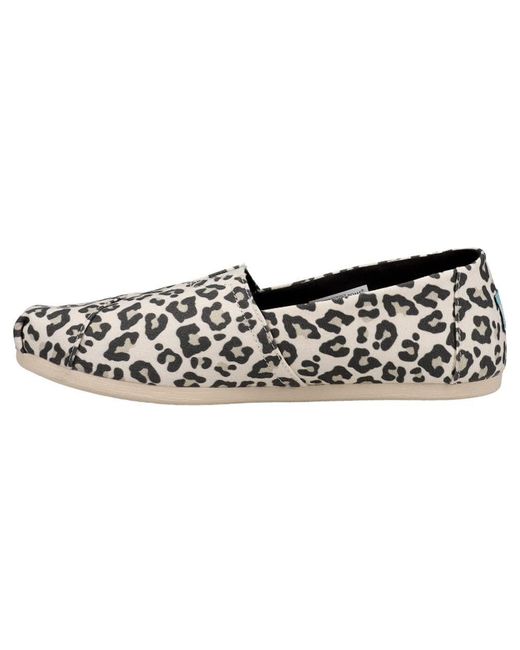 TOMS Womens Alpargata Leopard Slip On Flats Casual - Black, White - Size 6.5 B