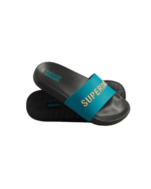 Superdry Code Logo Vegan Pool Slide Flip-flop in Green Lyst UK