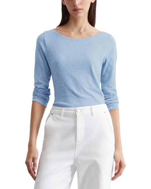 Marc O' Polo Blue Langarmshirt aus Bio-Baumwolle mit U-Boot-Ausschnitt