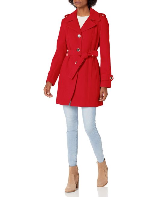 Calvin Klein S Wool Trench Coat in Pink - Save 8% - Lyst