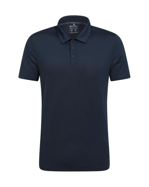 Mountain Warehouse Blue Court Textured Isocool Polo Navy L for men