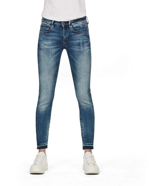 G-Star RAW 3301 Mid Skinny Ankle Jeans in Blau | Lyst DE