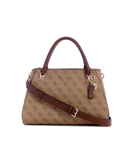 Guess Borsa donna a mano/ tracolla Noelle latte multilogo/ brown BS25GU50 BG787907 Media