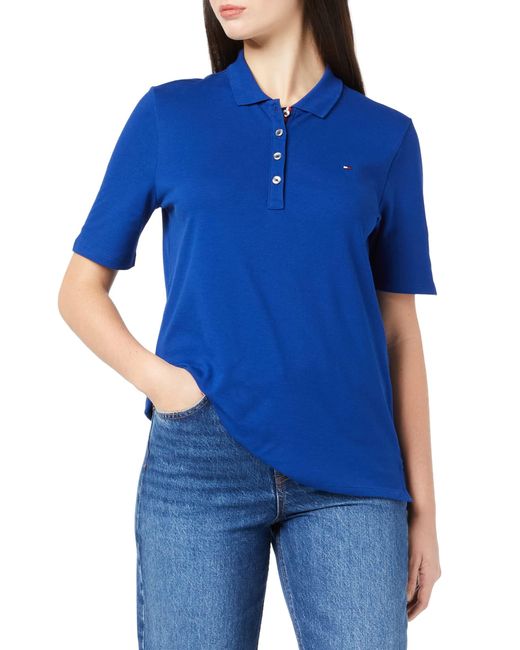 Polo para Mujer Reg Polo Ss Regular Fit con Stretch de Tommy Hilfiger de  color Azul | Lyst