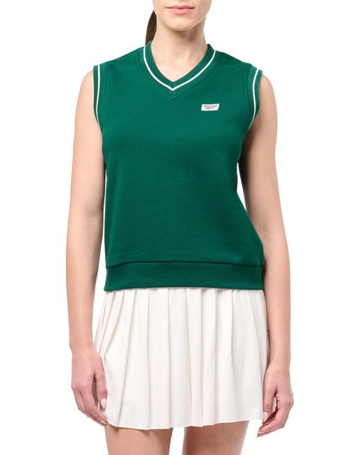Reebok Green Classic Court Sport Vest Sweatshirt