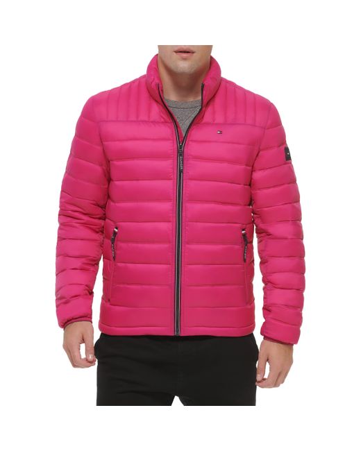 Tommy Hilfiger Pink Ultra Loft Lightweight Packable Puffer Jacket for men