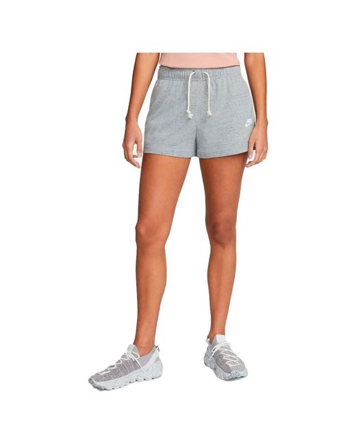 Nike Blue DM6392-063 W NSW Gym VNTG PE Short Shorts Dark Grey Heather/White M