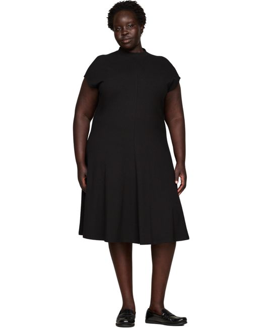 Tommy Hilfiger Crv 5x2 Rib Mk-nk Midi Jurk Ns Ww0ww44242 Flare Jurk in het Black
