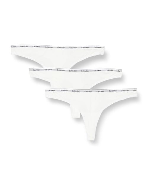 Pack de 3 Braguitas Tipo Tanga para Mujer Modern Logo Calvin Klein de color White