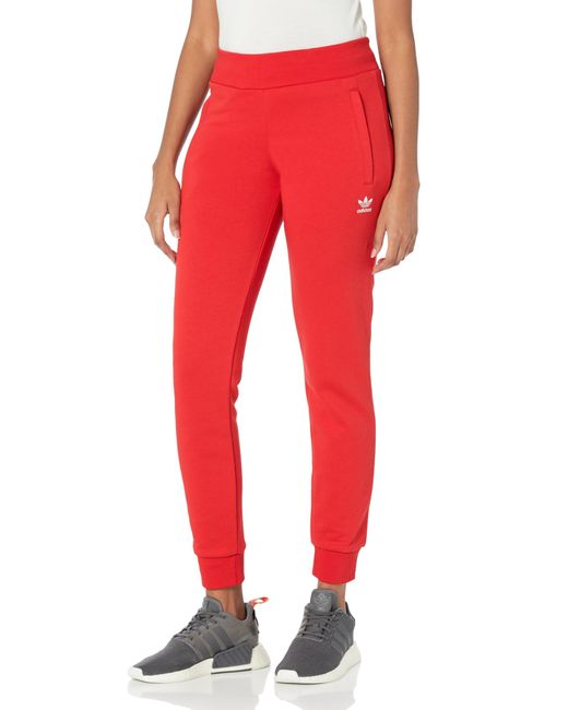 Originals Adicolor Essentials Pile Slim Jogger da donna di Adidas Originals in Red